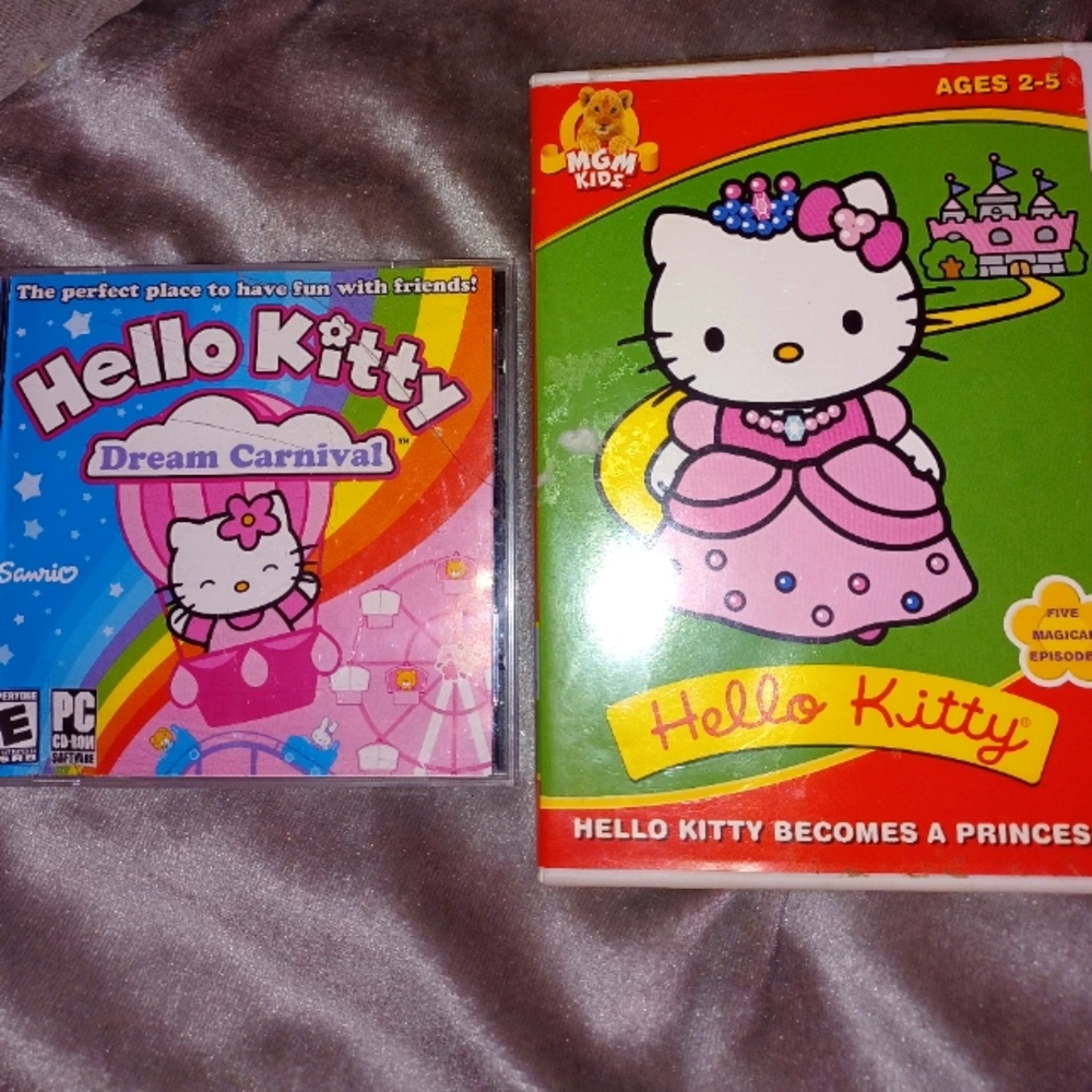 Hello kitty Bundle Set PC carnival game & DVD princess y2k 2000s Sanrio girls